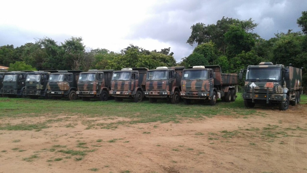 Máquinas do Exército já estão no município São João dos Patos, para início das obras na MA-034. Foto: Divulgação